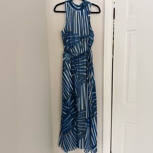Calvin Klein Blue Striped Sleeveless Maxi Dress